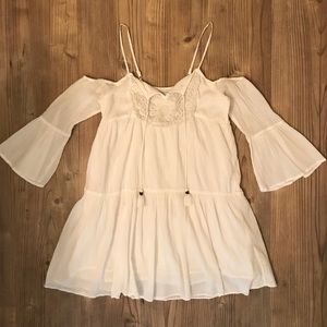 American Eagle Boho Cold Shoulder Peasant Dress